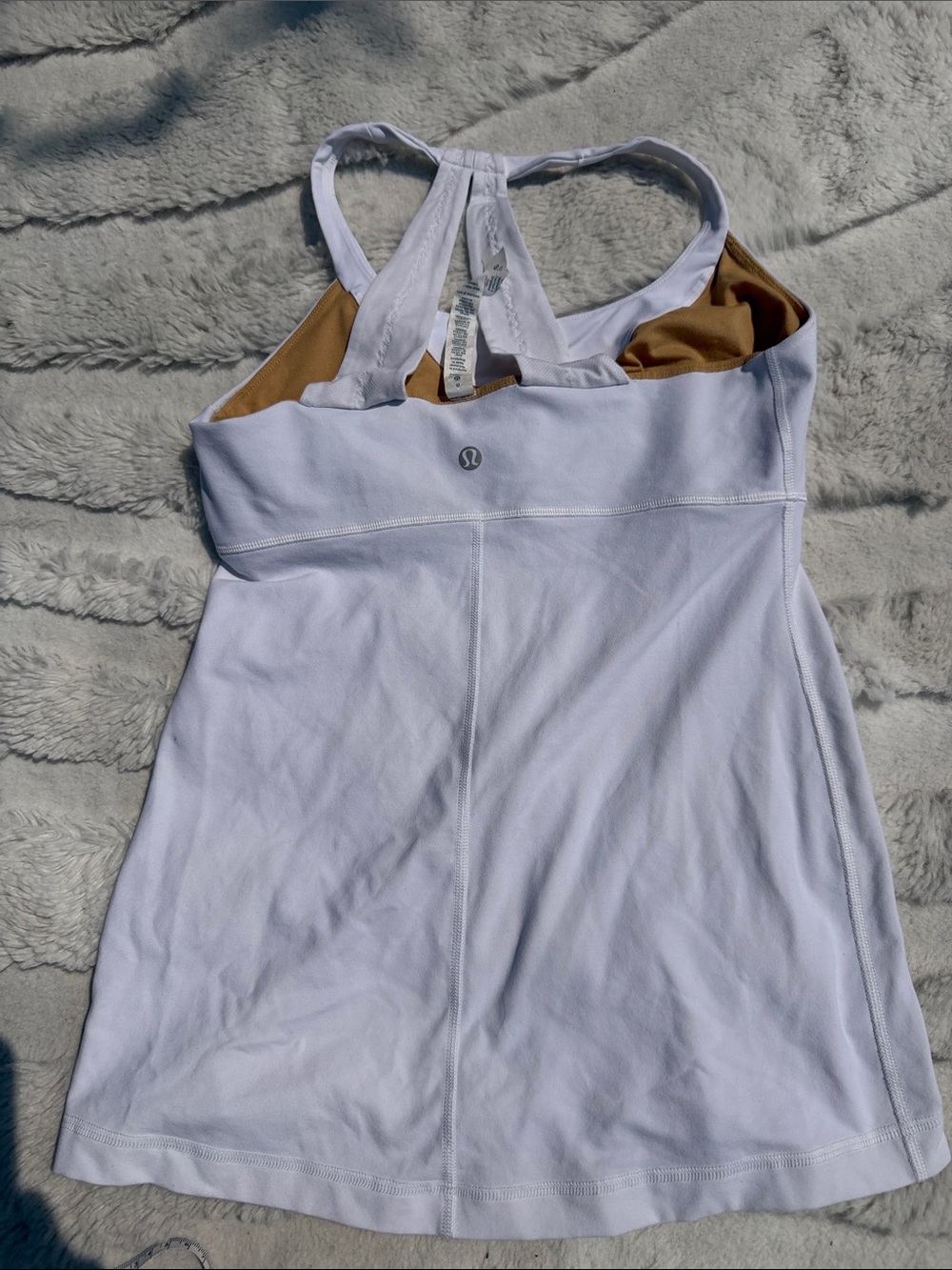 lululemon athletica White bra top with Built-In Shelf Bra and Racerback